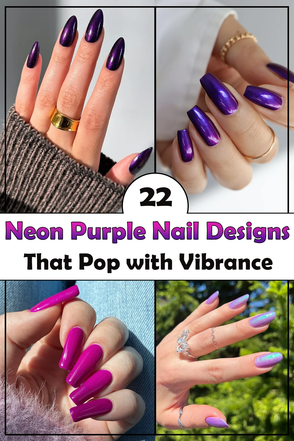 22 Neon Purple Nail Designs