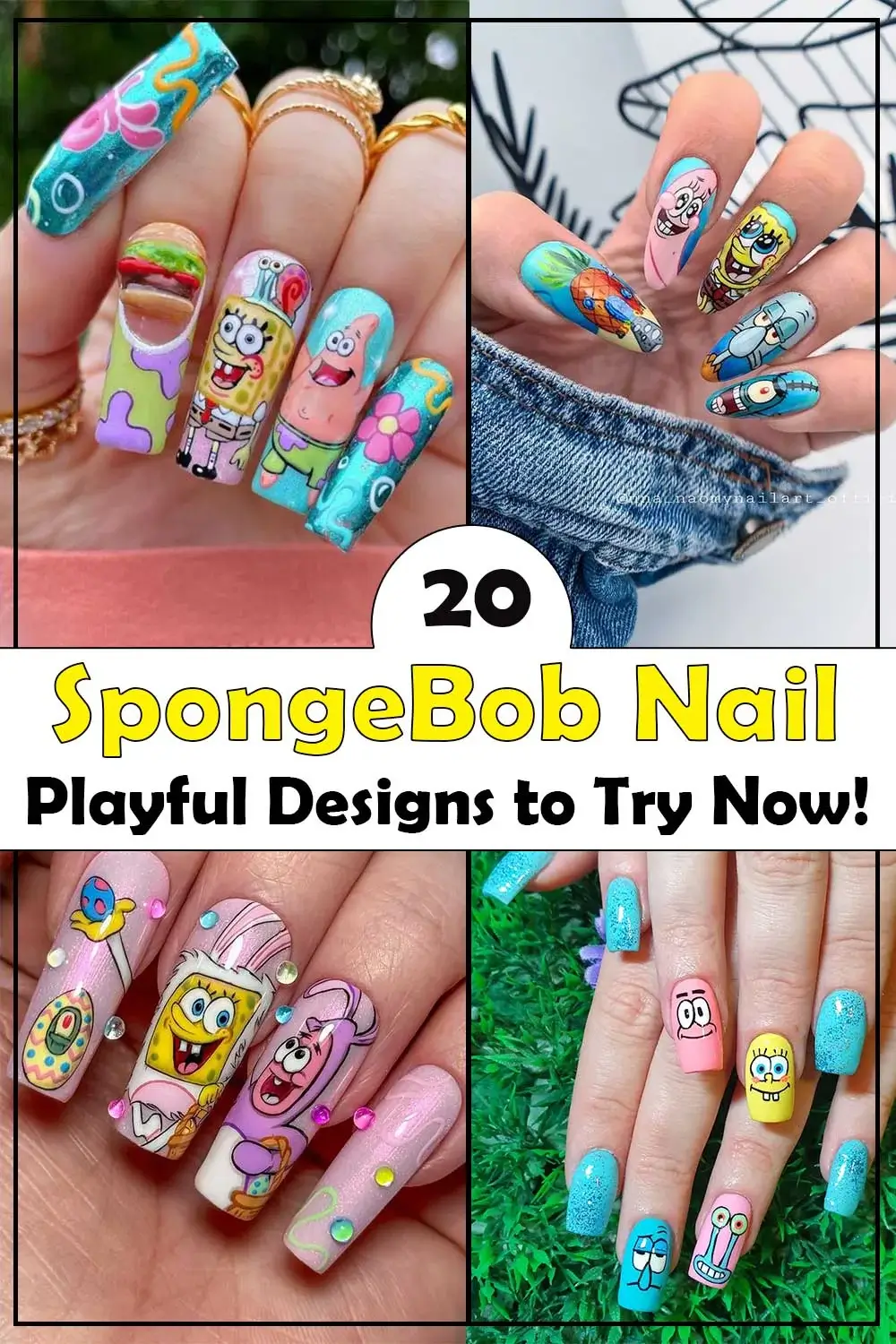 20 SpongeBob Nail Art Designs