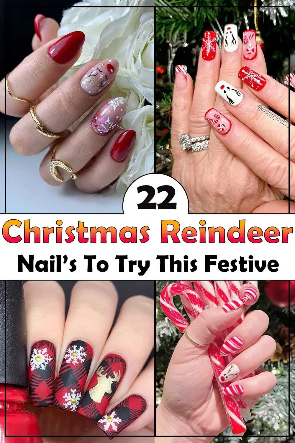 22 Christmas Reindeer Nail Designs