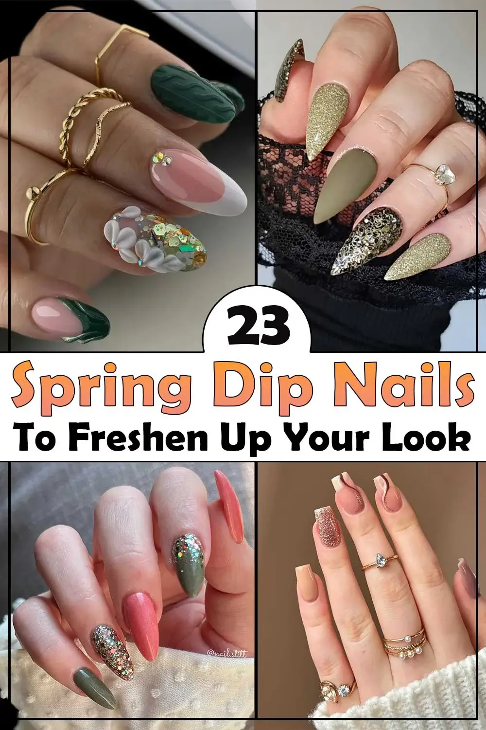 23 Elegant Spring Dip Nail Ideas