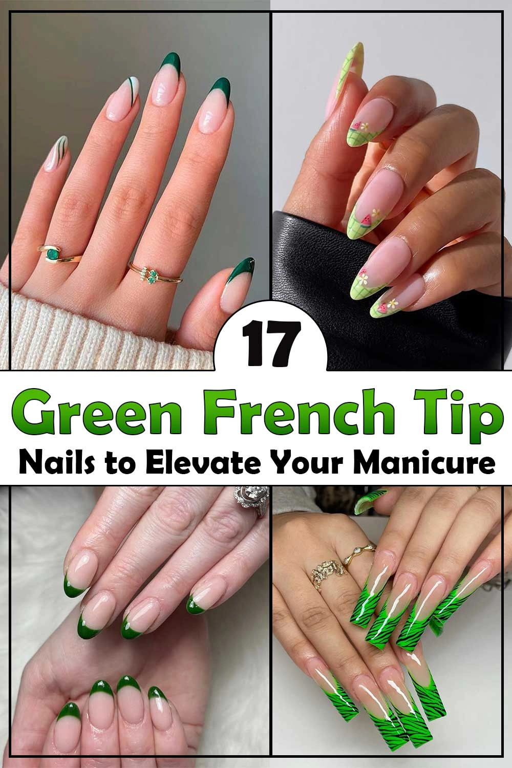 17 Green French Tip Nails Ideas