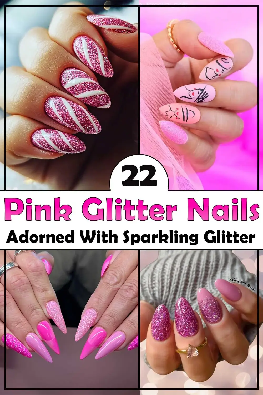 22 Pink Glitter Nail Designs