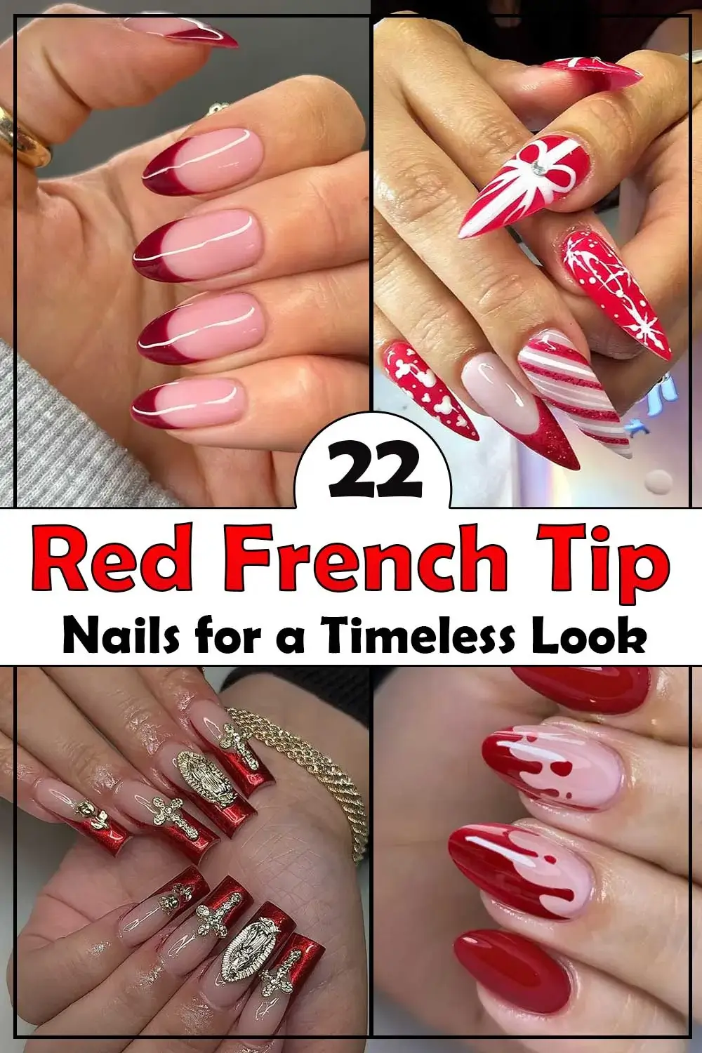 22 Stunning Red French Tip Nails Design