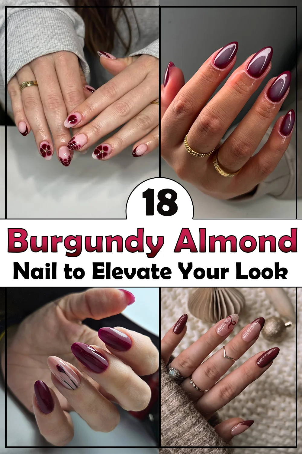 18 Burgundy Almond Nails Ideas